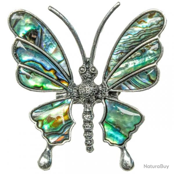 Broche papillon avec nacre abalone