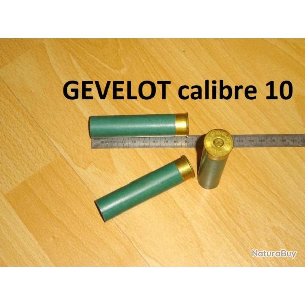 LOT de 3 douilles calibre10 EN CARTON marque GEVELOT longueur 90mm - VENDU PAR JEPERCUTE (D23F101)