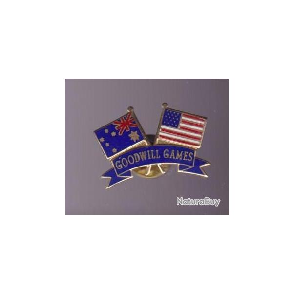 Pin's Drapeau Americain Australien Goodwill Ref 1330b