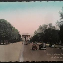 carte postale ancienne Pris avenue Foch