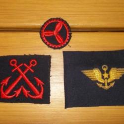 trois insignes tissus marine nationale et aeronavale