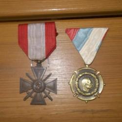 croix de guerre TOE et medaille de la campagne de serbie 14/18