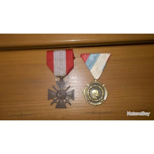 croix de guerre TOE et medaille de la campagne de serbie 14/18