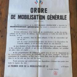 Affiche « Ordre de mobilisation générale »