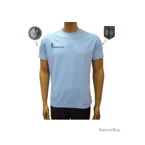 Tee shirt Cooldry Bleu Gendarmerie Bleu ciel