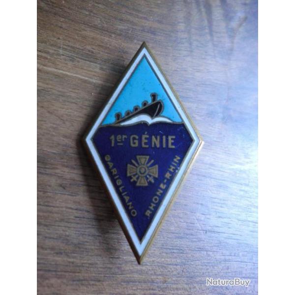 insigne email  1er regiment genie  / drago paris