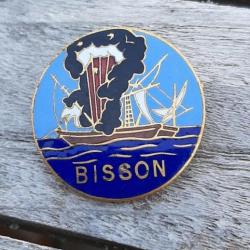 Insigne de la marine Fran&ccedil;aise dragueur ou vedette Indochine Augis &eacute;maill&eacute;.