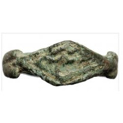 Rome antique : Bague en bronze, alliance dextrarum iunctio (1-3e Siècle Après JC). Roman ring
