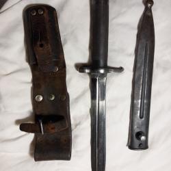 Baillonette Suédoise 1899 avec porte fourreau