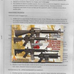 Notice d'utilisation AR-15 / M4 / AR-10 en Français