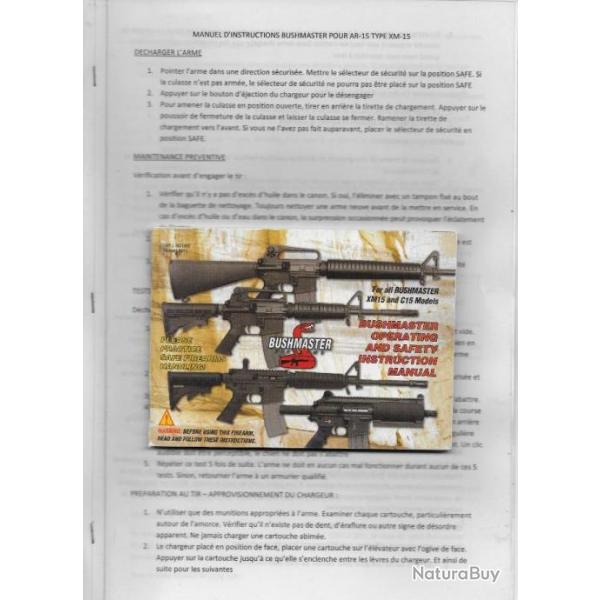 Notice d'utilisation AR-15 / M4 / AR-10 en Franais