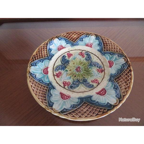 VINTAGE - RARE Assiette dcorative en barbotine des annes 20  (XXme)