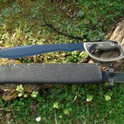 Sabre Pirate Machette Lame Acier 3Cr13 Manche Abs Etui Nylon Tactical Grosse Garde