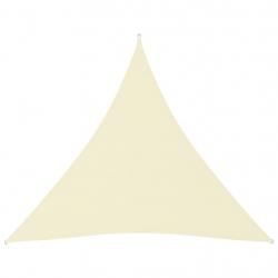 Voile toile d'ombrage parasol tissu oxford triangulaire 4 x 4 x 4 m crème 02_0009866