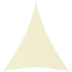 Voile toile d'ombrage parasol tissu oxford triangulaire 5 x 6 x 6 m crème 02_0009926