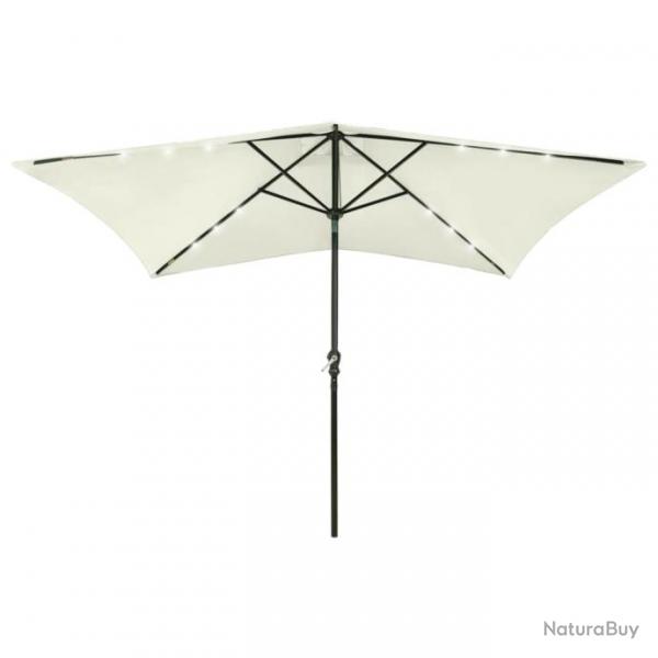 Parasol avec led et mt en acier sable 2 x 3 m 02_0008070