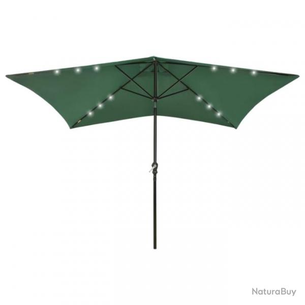 Parasol avec led et mt en acier vert 2 x 3 m 02_0008073