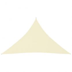Voile toile d'ombrage parasol tissu oxford triangulaire 3,5 x 3,5 x 4,9 m crème 02_0009806