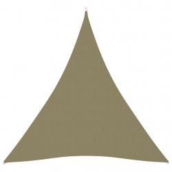 Voile d'ombrage parasol tissu oxford triangulaire 5 x 6 x 6 m beige 02_0009923