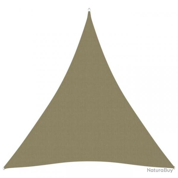 Voile d'ombrage parasol tissu oxford triangulaire 5 x 6 x 6 m beige 02_0009923
