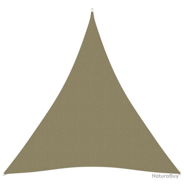 Voile d'ombrage parasol tissu oxford triangulaire 5 x 6 x 6 m beige 02_0009923