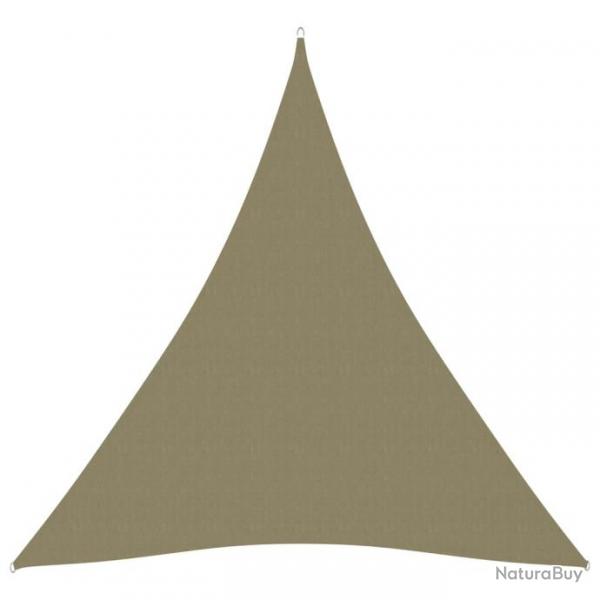 Voile toile d'ombrage parasol tissu oxford triangulaire 3 x 4 x 4 m beige 02_0009835