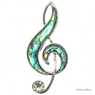 Broche Nacre Abalone - Dame En Robe Bleue - Naturosphère - Neuf Avec étiquettes