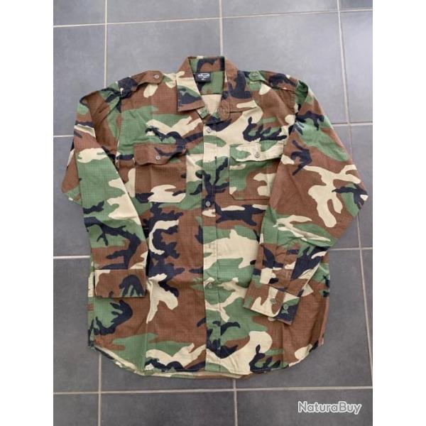 Lot de 3 chemises MILTEC camouflage woodland