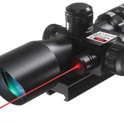 lunettes de tir Optique de Rifle 2.5-10x40ER Chasse Rouge/Vert Riflescope Laser + Red Dot