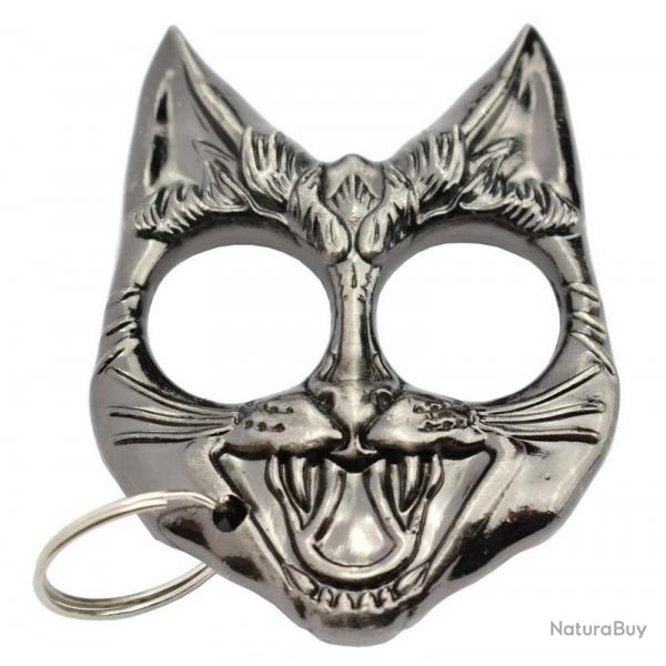 Poing amricain "Tte de chat" acier chrom [Max Knives]
