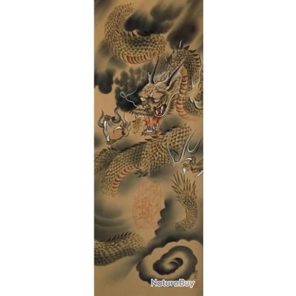 Rouleau Dragon / Bouddha JAPON "KAKEJIKU