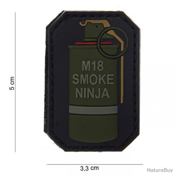 Patch 3D PVC M-18 smoke ninja bague rouge avec velcro | 101 Inc