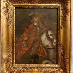 Louis XV à cheval huile sur toile