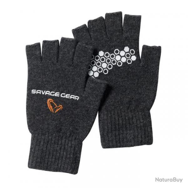 Paire de gants Savage Gear Knitted Half Finger Glove