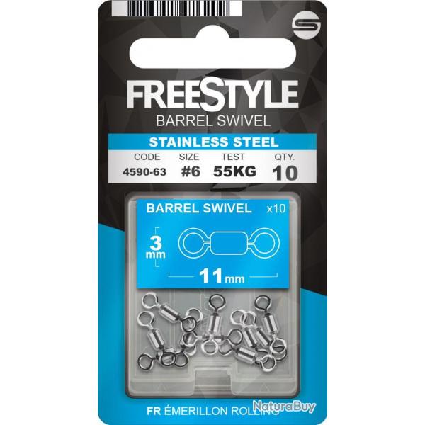 Emerillon Baril Spro FreeStyle Stainless Swivel 22kg Par 10 8,5mm