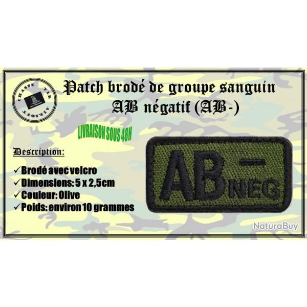Patch brod de groupe sanguin AB ngatif (AB-) olive