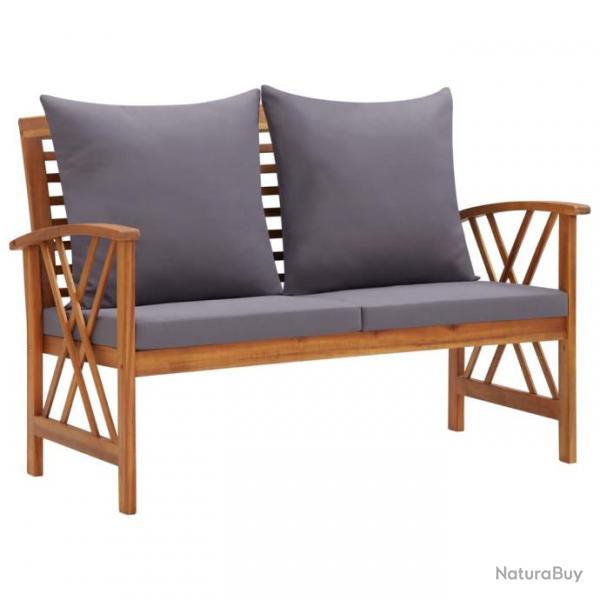 Banc de jardin meuble de patio d'extrieur terrasse avec coussins 119 x 67 x 83 cm bois solide d'ac