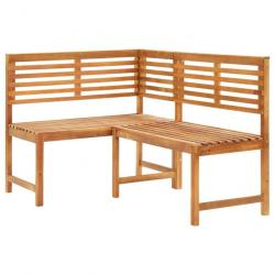 Banc de jardin meuble de patio d'extérieur terrasse d'angle de jardin 140 x 100 x 91 cm bois solide