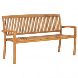 Banc de jardin meuble de patio d'extérieur terrasse 3 places empilable de jardin 159 x 57,5 x 90 cm