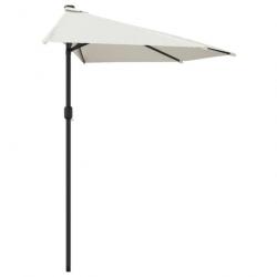 Parasol de balcon avec mât en aluminium 300 x 150 cm demi sable 02_0008305