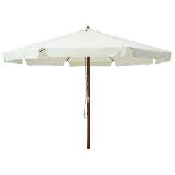 Parasol avec mât en bois 330 cm blanc sable 02_0008120