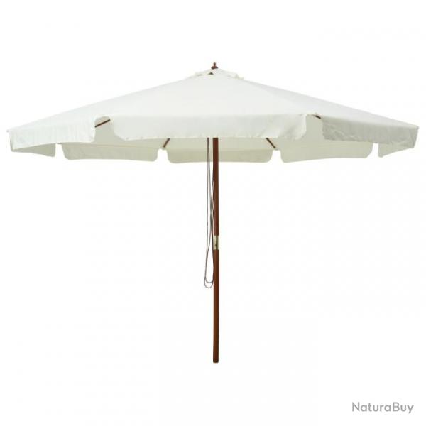 Parasol avec mt en bois 330 cm blanc sable 02_0008120
