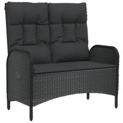 Banc de jardin meuble de patio d'extérieur terrasse inclinable avec coussins 107 x 62,5 x 109 cm po