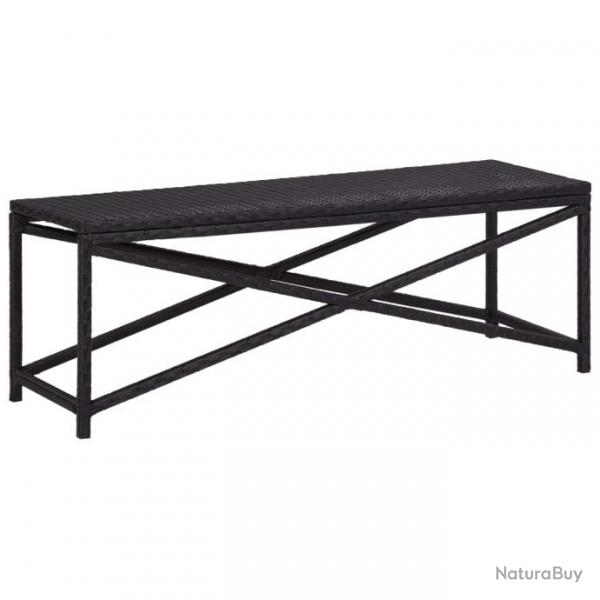 Banc de jardin meuble de patio d'extrieur terrasse 120 x 40 x 43 cm rsine tresse noir 02_0011209