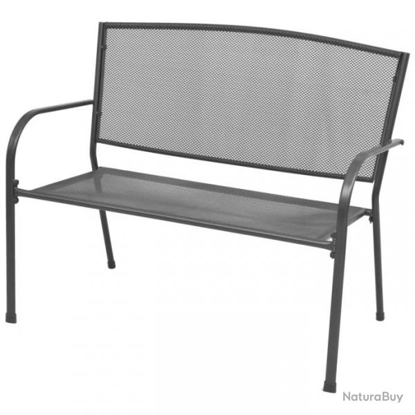 Banc de jardin meuble de patio d'extrieur terrasse 108 x 60 x 88 cm acier et maille anthracite 02_