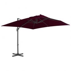 Parasol déporté avec mât en aluminium 300 x 300 cm rouge bordeaux 02_0008500