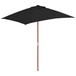Parasol d'extérieur avec mât en bois 150 x 200 cm noir 02_0008257