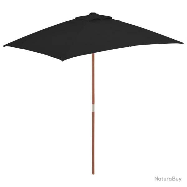 Parasol d'extrieur avec mt en bois 150 x 200 cm noir 02_0008257