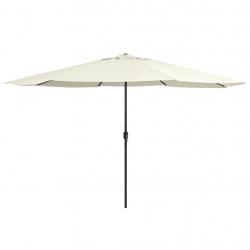 Parasol d'extérieur avec mât en métal 400 cm blanc sable 02_0008263