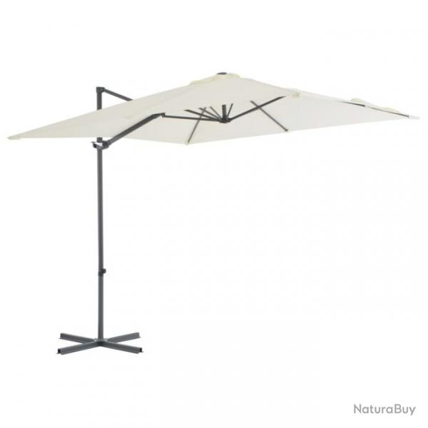 Parasol meuble de jardin en porte--faux avec mt en acier 250 x 250 cm sable 02_0008607